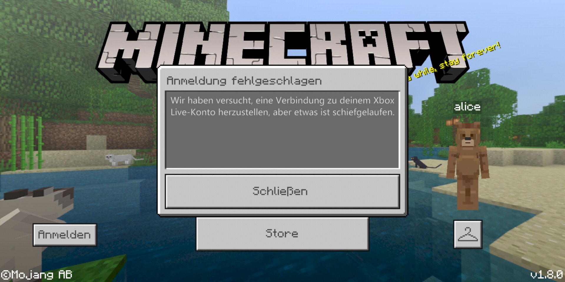Can t connect to xbox live on Minecraft PE