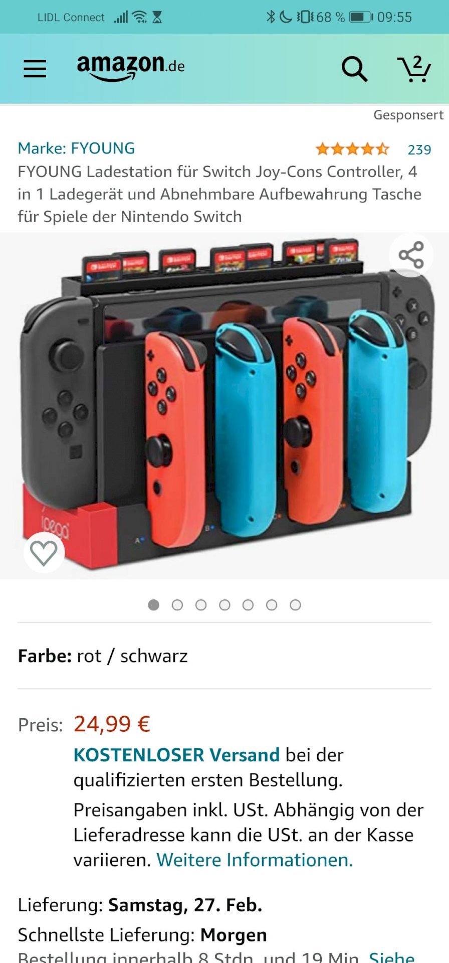 Which nintendo switch charging station