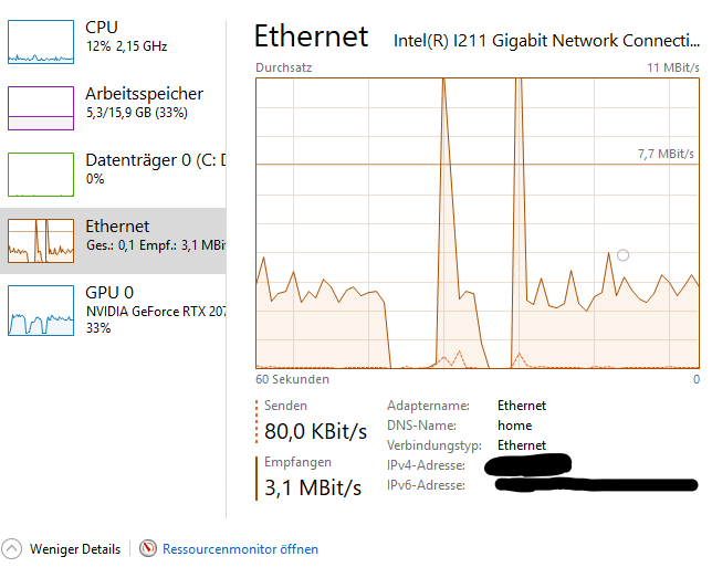 Internet every 30sec to 0