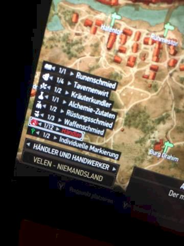 World map in the Witcher 3