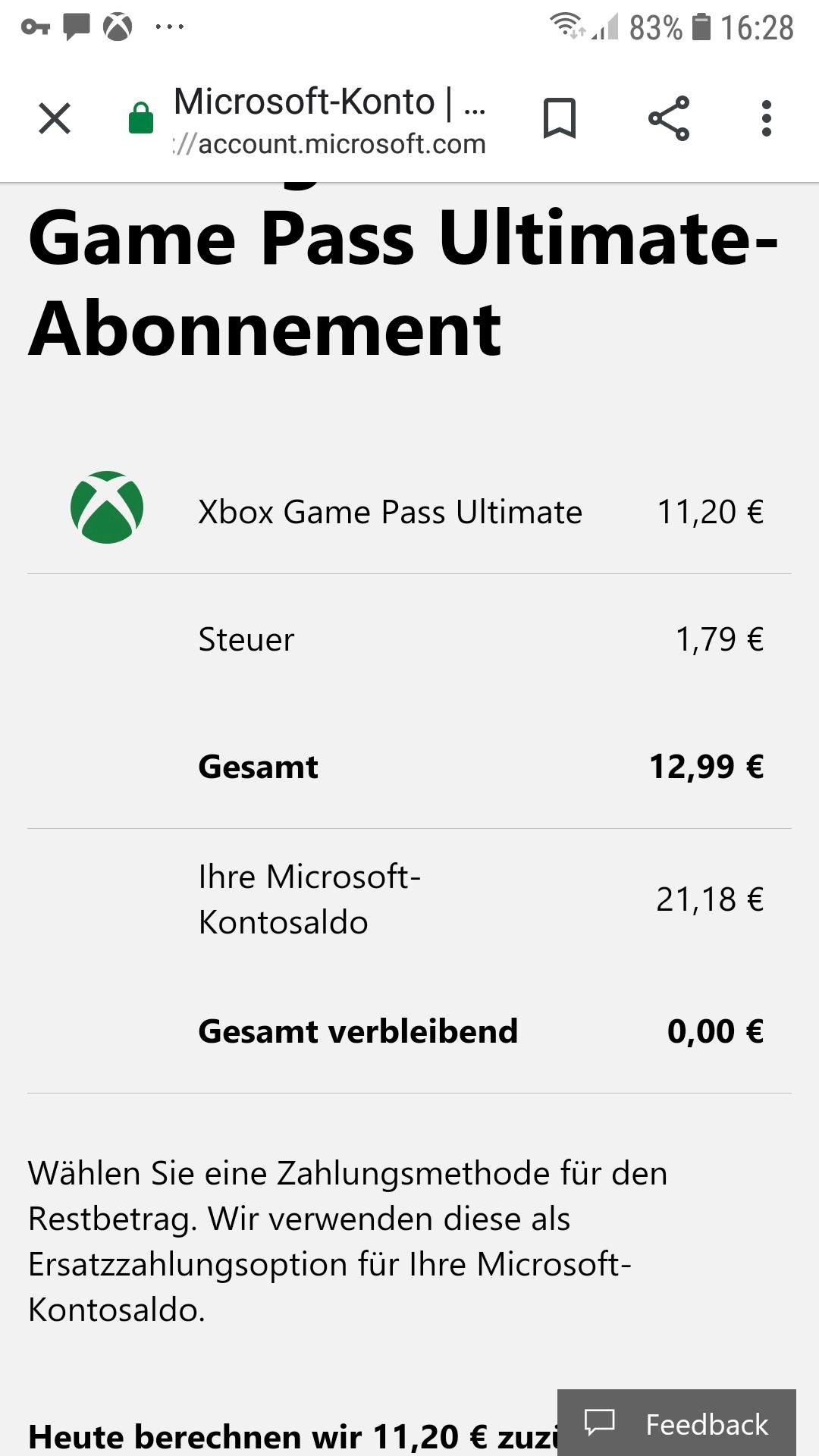 Pay Xbox game PASS ultimate