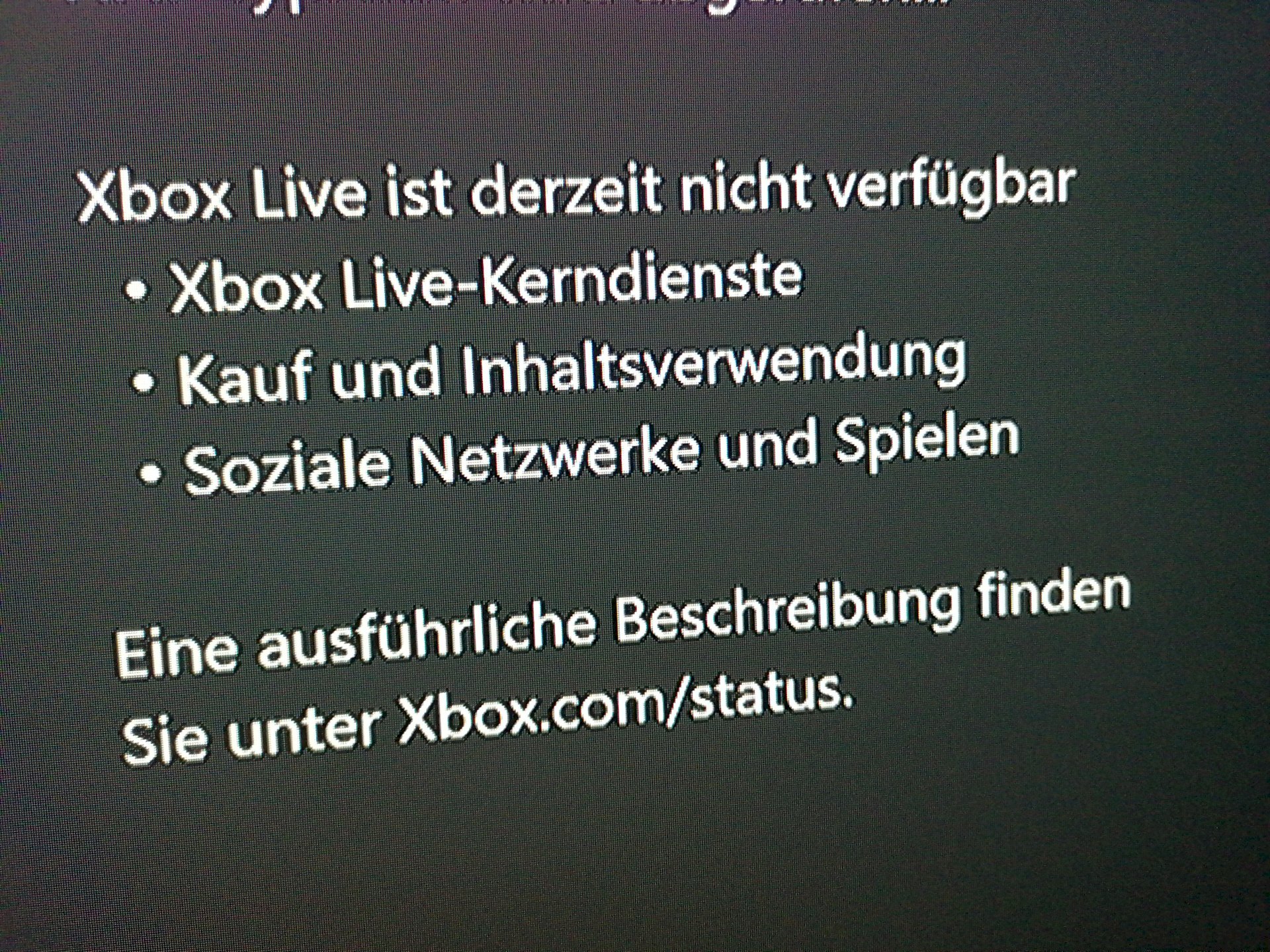 Xbox Live is currently unavailable - 1