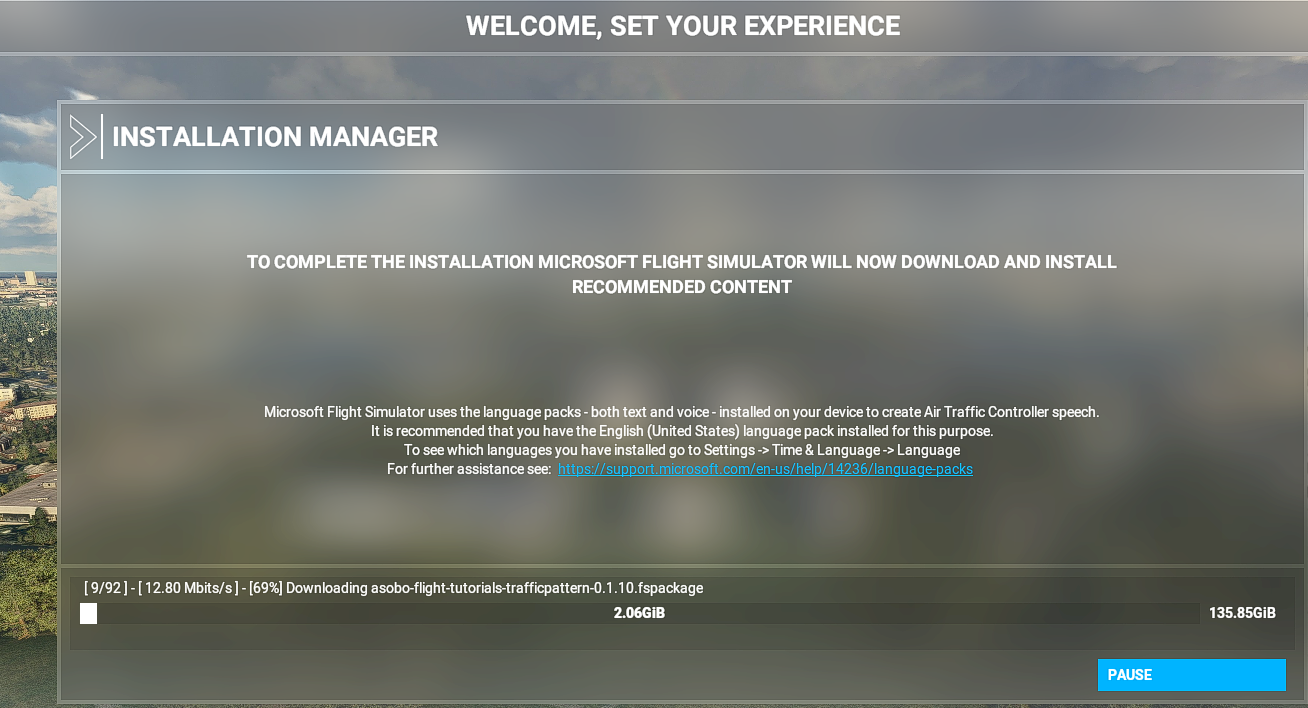 Flight Simulator installation very slow