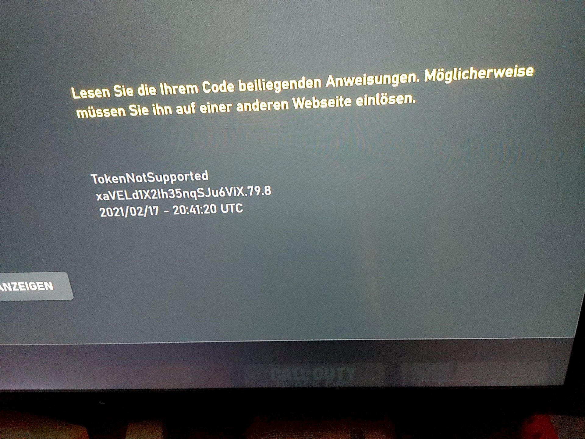 Xbox Download Codes Token Not Supported