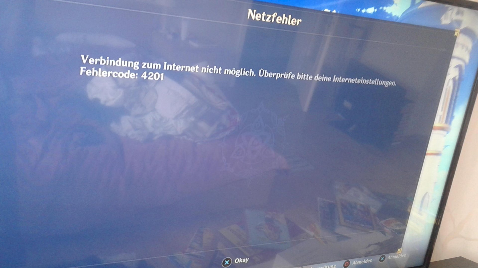 Login error Genshin ps4