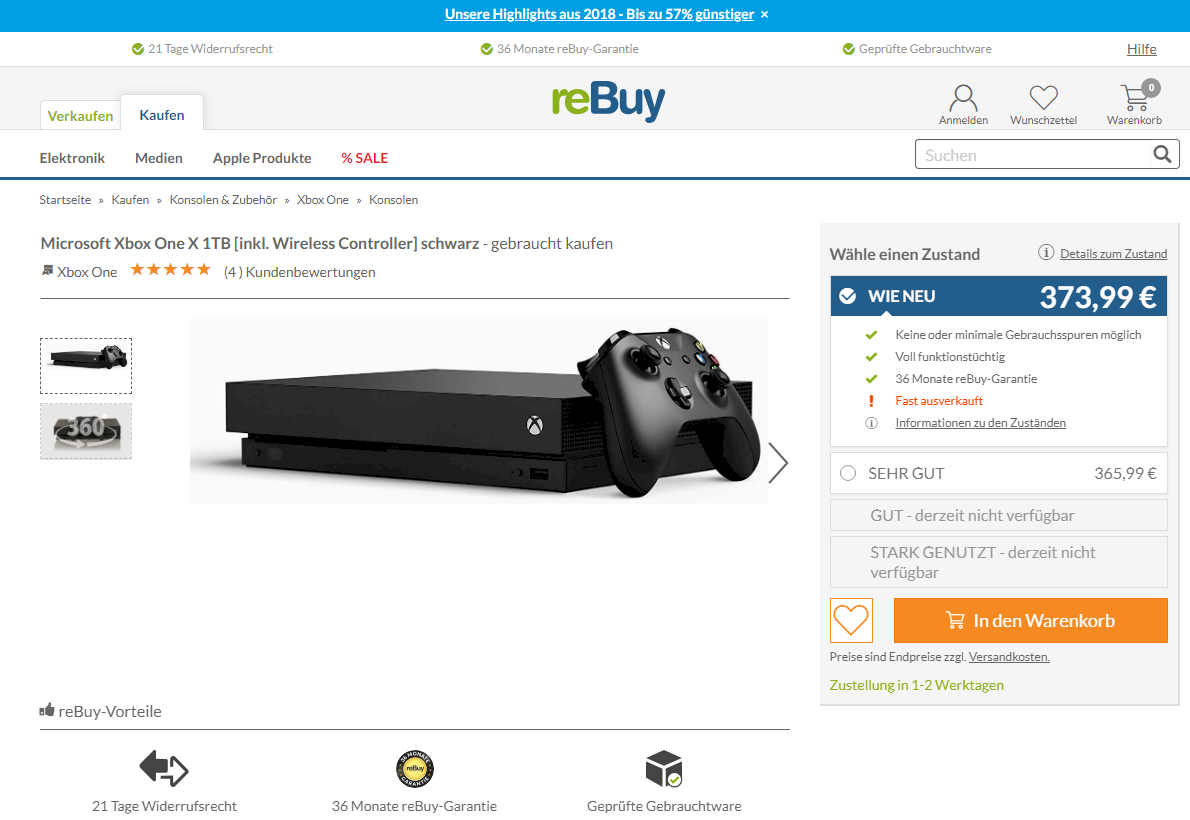 Buy Xbox one X for 379 euros. Scam