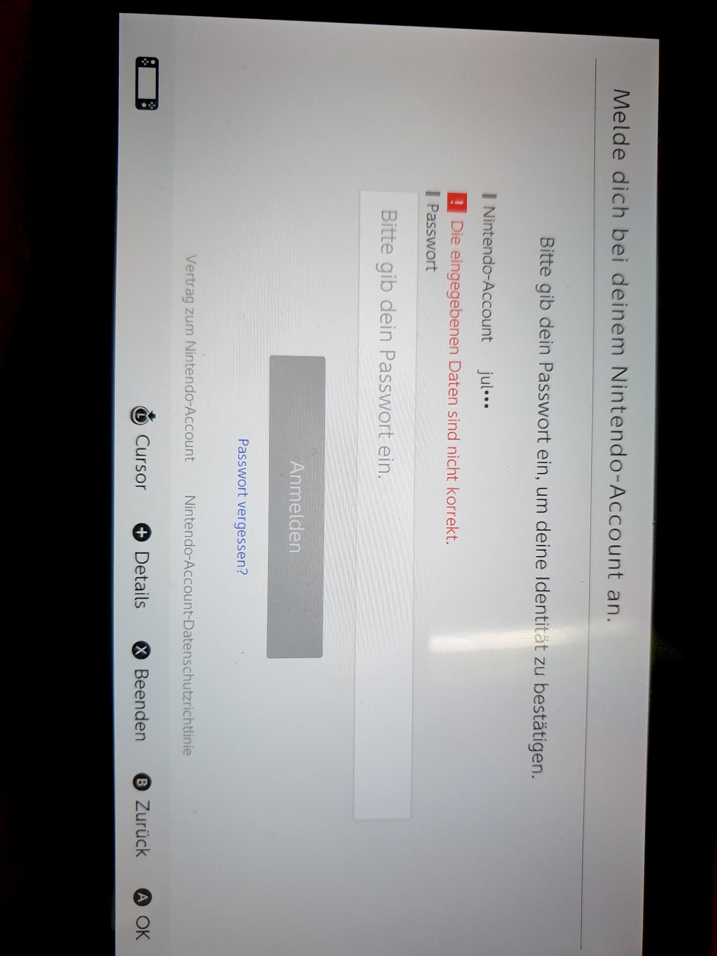 How can I reset my child Nintendo Account password if I do not remember the main account information