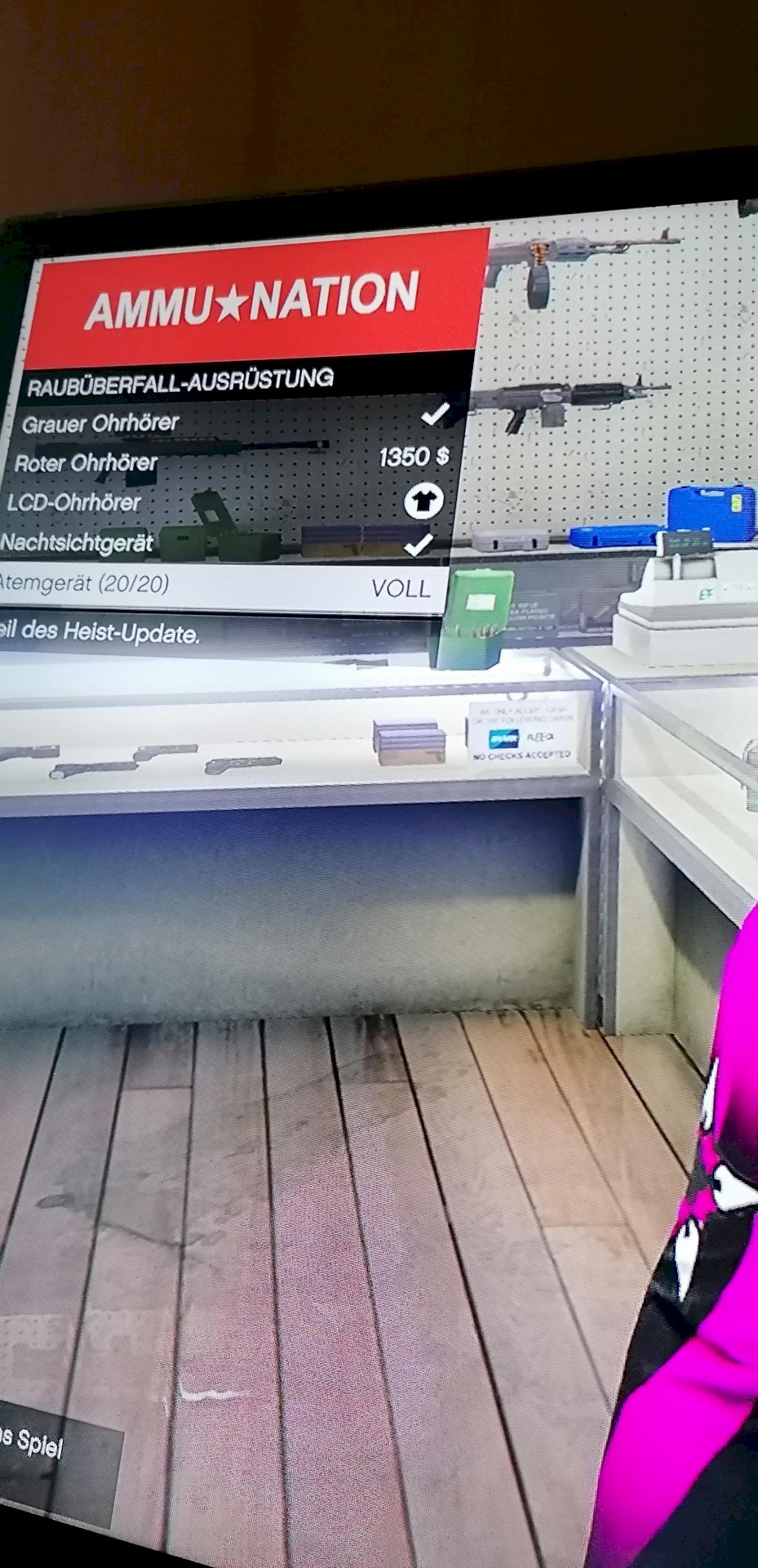 Why can t I put on the breathing apparatus gta5 ps4