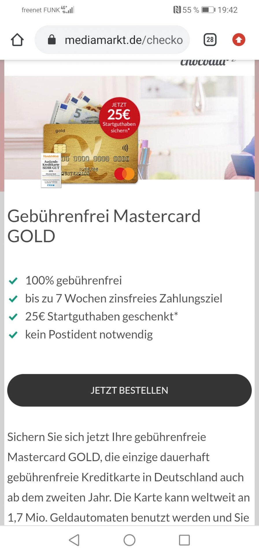 Mastercard Gold, really free