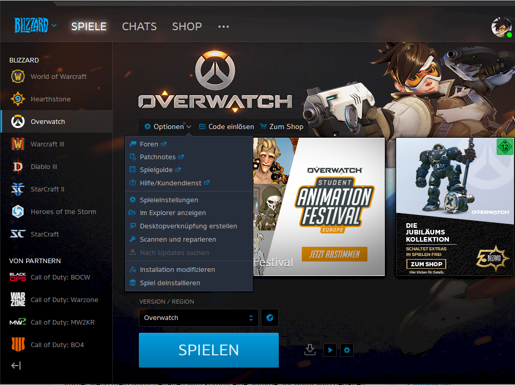Change languages in overwatch