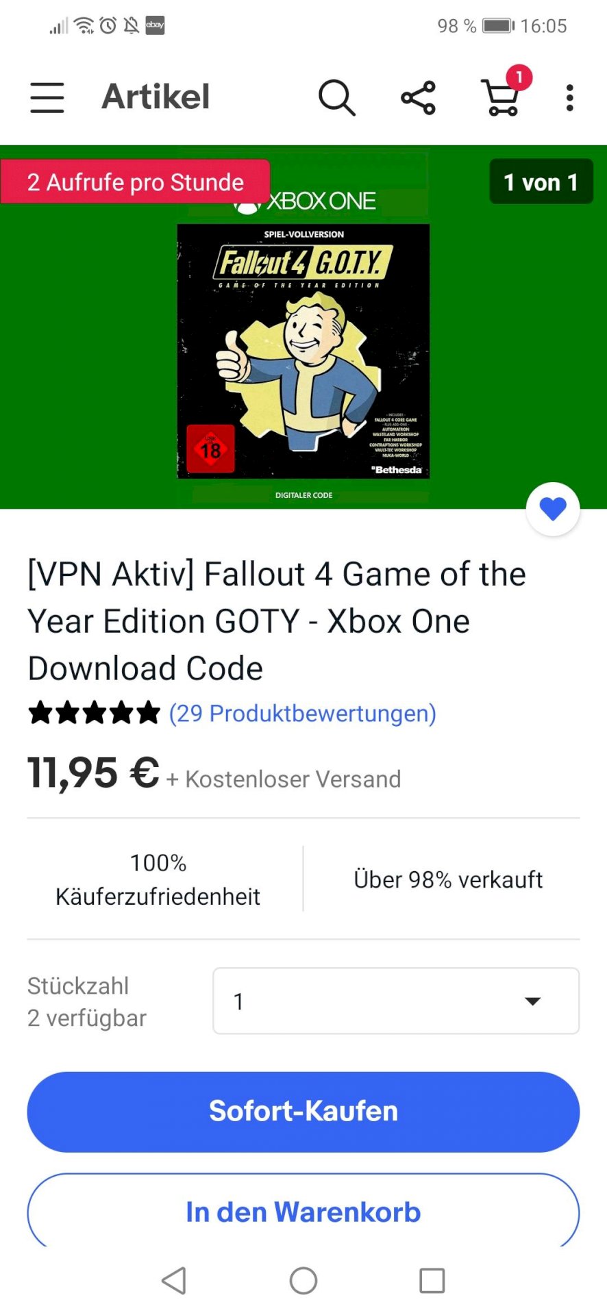 Xbox one game code on ebay from Hong Kong, serious and in German