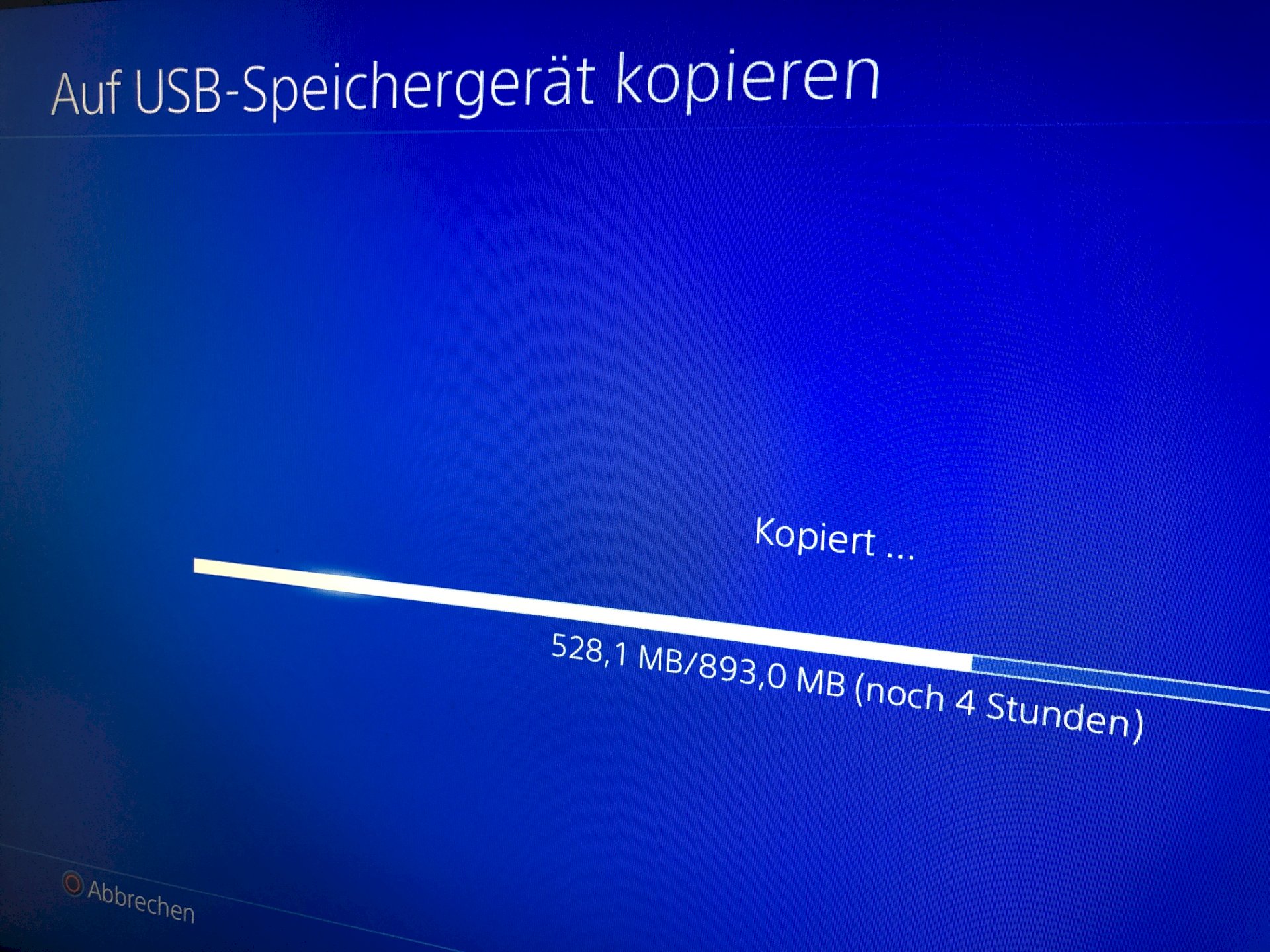 Copy to USB storage device takes so long - PS4