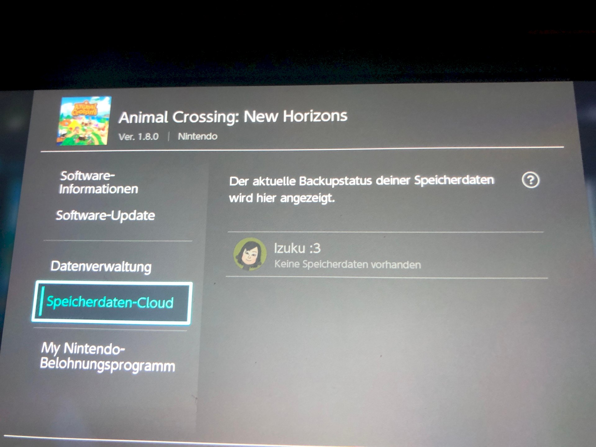 Why is my Animal Crossing New Horizons save not being backed up in the save data cloud - 1