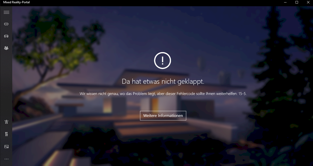 Windows mixed reality error code 15-5