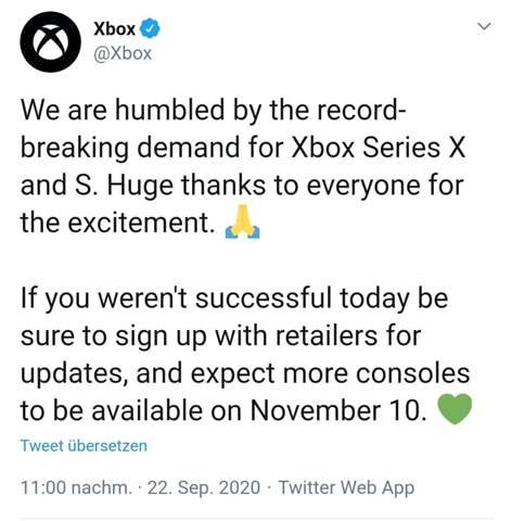 Will all Xbox Series X s be sold out again on November 10th