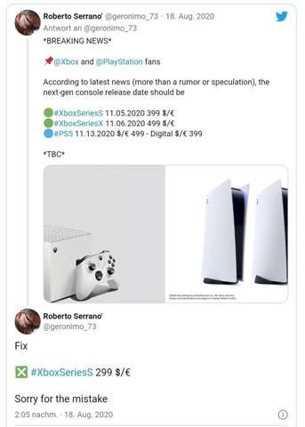 What do you think of the rumor that the Xbox Series X will cost 599 euro