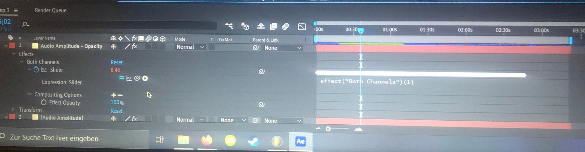 After Effects amplitudes stop all at once